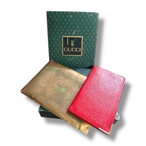Gucci Vintage Address Book - Red Leather Never Used